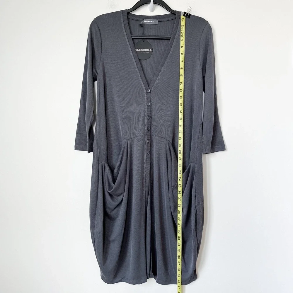 NEW‎ Alembika Essential Draped Cocoon Jacket Grey Womens 4-6